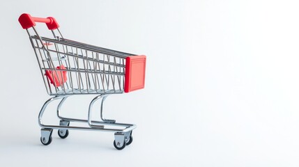 Shopping cart view retail environment graphic design clean layout side perspective minimalistic concept