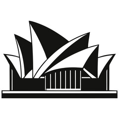 silhouette vector of modern opera house structure