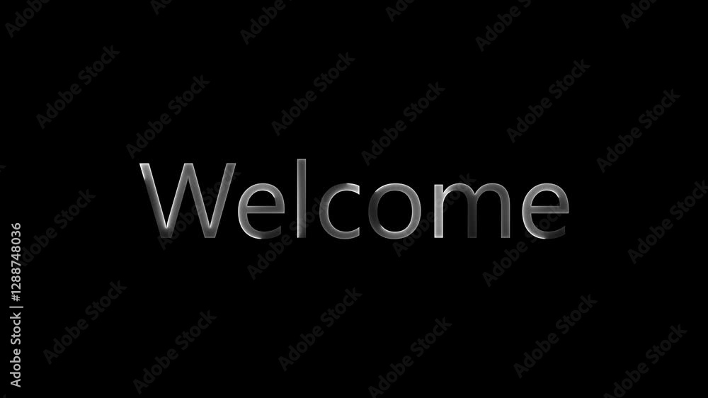 Poster welcome neon light text on black background motion animation. glowing large text concept looping ani