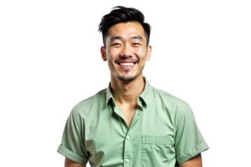 Smiling young man portrait, isolated on transparent background. Perfect for professional profile, website hero, marketing, or corporate communication. Positive and approachable.