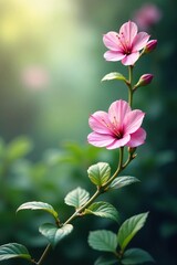 Obraz premium Delicate vines intertwine with ethereal flowers, soft focus, vine