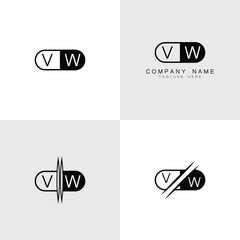 VW, WV, V, W abstract letters logo monogram
