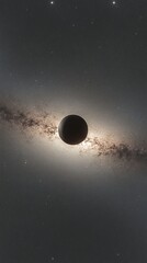 Cosmic wall painting renovation showcasing a stunning black hole surrounded by a luminous galaxy, illustrating the beauty of space and the universe concept