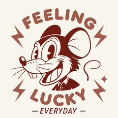 Retro Rat Illustration - Playful and Edgy Vector Artwork