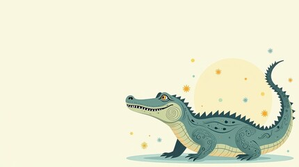 Fototapeta premium Cute pastel animal easter egg illustration minimal page design charming environment playful viewpoint