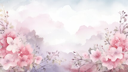 Fototapeta premium Floral wall painting renovation with soft pastel colors and delicate blossoms creating a serene atmosphere for home decor and interior design inspiration concept