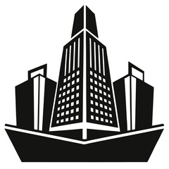 silhouette vector of shopping mall skyscraper