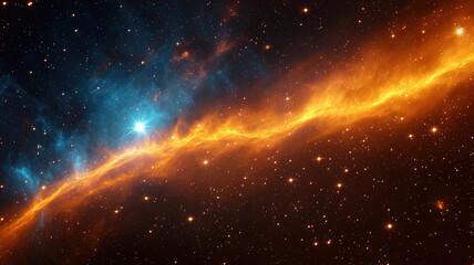 Fototapeta premium A stunning supernova nebula in space with a cosmic blend of colors and a starry universe backdrop