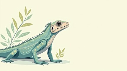 Fototapeta premium Cute minimal animal easter egg illustration pastel colors nature background playful page concept