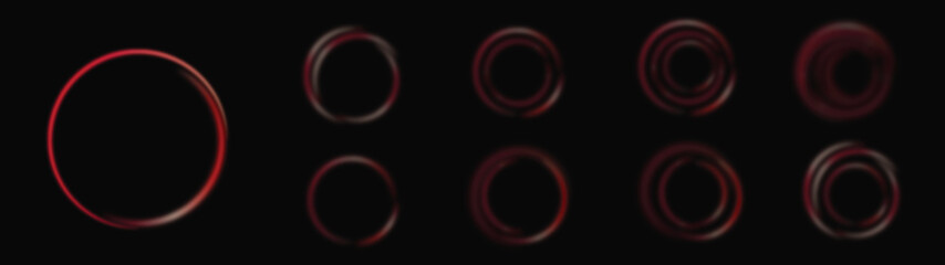 Red line curve light effect. Abstract  ring background.  Circle red line glowing light platform.