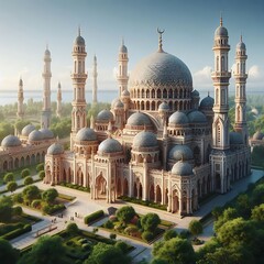 Grand Mosque Rendering Futuristic Mosque Design Grand Mosque 3D Render