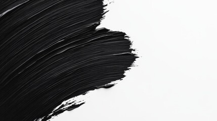 Obraz premium Abstract Black Paint Strokes on White, Texture, Background