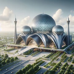 Grand Mosque Rendering Futuristic Mosque Design Grand Mosque 3D Render