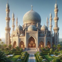 Grand Mosque Rendering Futuristic Mosque Design Grand Mosque 3D Render