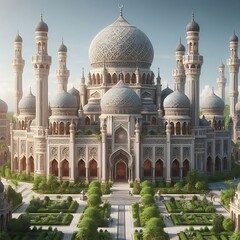 Grand Mosque Rendering Futuristic Mosque Design Grand Mosque 3D Render