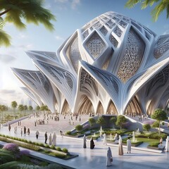 Grand Mosque Rendering Futuristic Mosque Design Grand Mosque 3D Render