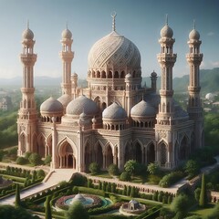 Grand Mosque Rendering Futuristic Mosque Design Grand Mosque 3D Render