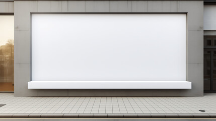 Obraz premium mockup Blank board sign in front of building near road