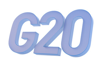 G20 on white background. Isolated 3D illustration