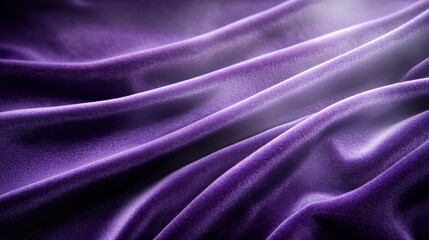 Obraz premium A close-up of luxurious purple fabric, showcasing its smooth texture and elegant drapes, creating a rich and vibrant visual appeal.