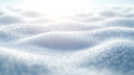 Obraz premium A serene landscape of shimmering snow, softly illuminated by sunlight, creating a tranquil and peaceful winter scene.