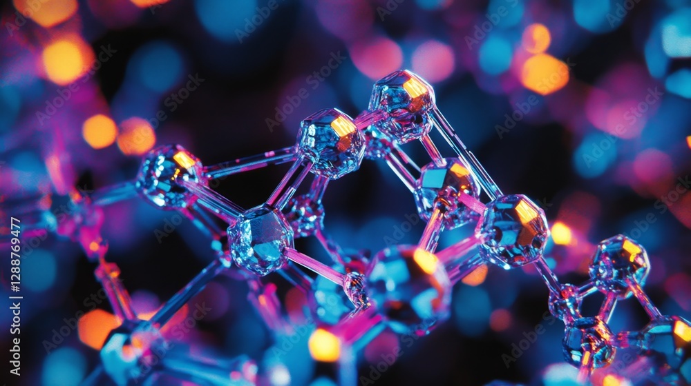 Poster illuminating semiconductor nano components laboratory close-up photography high-tech environment mac
