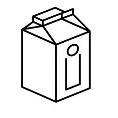 milk box isolated on white