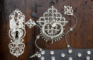 Detail of forging on the church door, Kajov, Czechia