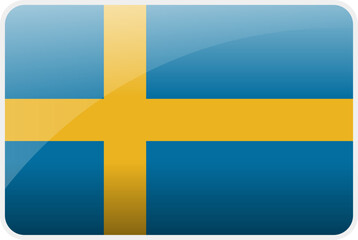 Obraz premium Flag Icon of Sweden Country,National Vector Flag Iconic Symbol and Colors of Sweden flag.