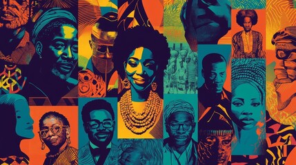 Celebrating black history month community center digital artwork vibrant environment creative perspective cultural impact