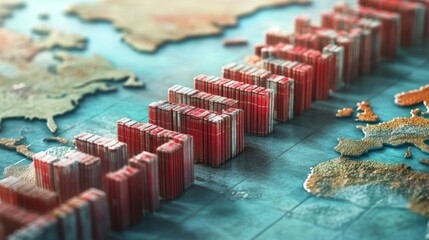 Trade war dynamics country bo conceptual image economic landscape artistic interpretation