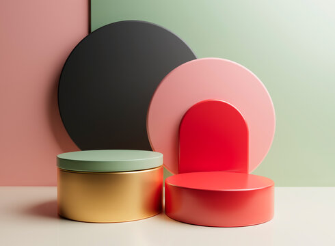 Scene with podium featuring minimalis