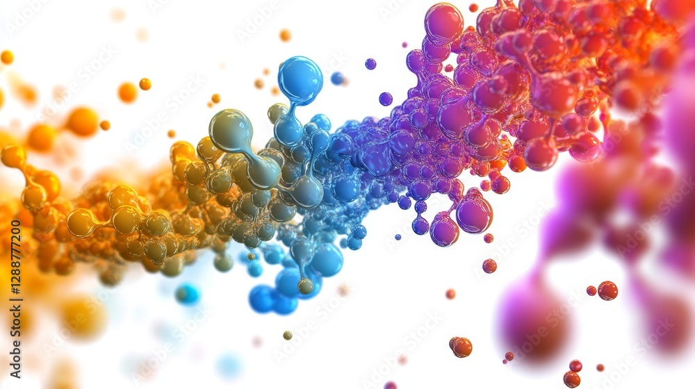 Poster visualizing biological protein sequence scientific research lab conceptual image digital environment