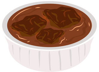 Eid food illustration. Rendang daging