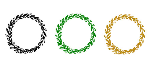 Floral Decoration Branch Leaf Plant Line Stroke Icon Pictogram Symbol Set Collection