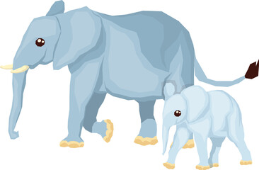 Illustration of Mother and Child Animals