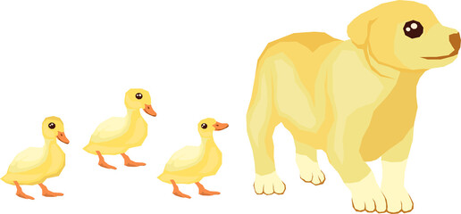 Illustration of Mother and Child Animals