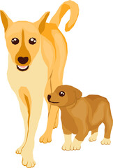 Illustration of Mother and Child Animals