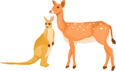 Illustration of Mother and Child Animals
