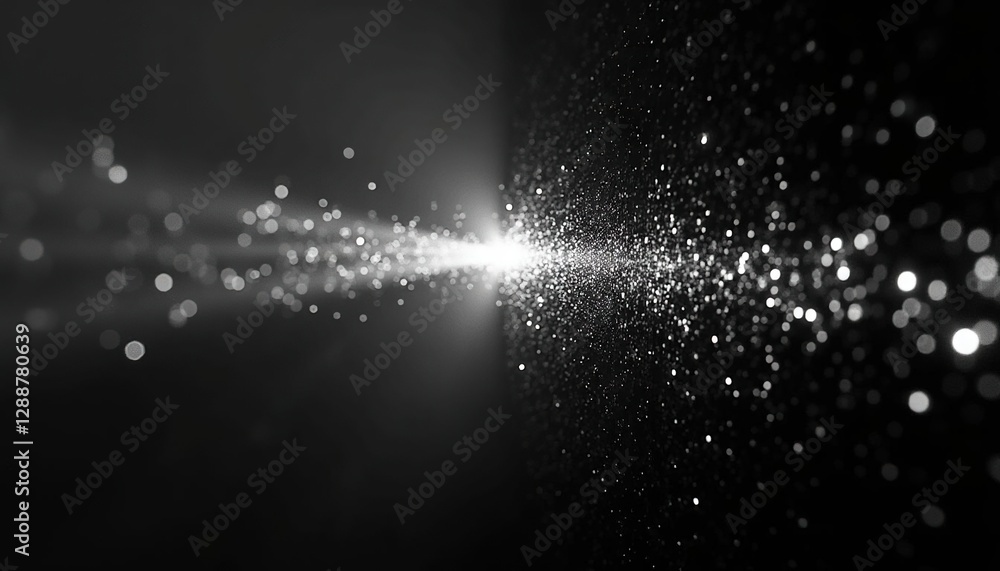 Poster Futuristic light beams and glowing trails in motion creating a tunnel effect with speed lines