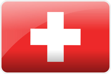 Fototapeta premium Flag Icon of Switzerland Country,National Vector Flag Iconic Symbol and Colors of Switzerland flag.