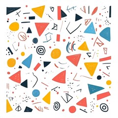Abstract Colorful Geometric Shapes Background Design Vibrant Triangles Circles and Lines