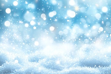 Fototapeta premium Creating a Magical Winter Background with Snow Sparkles and Bokeh Effect