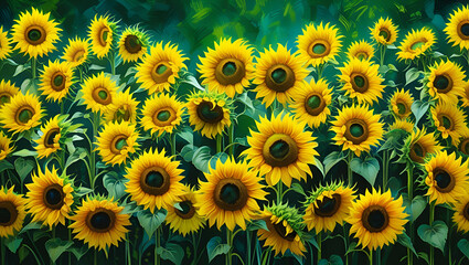 Sunflowers Helianthus annuus ai genrative