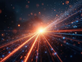 Light speed travel through space and time: abstract background