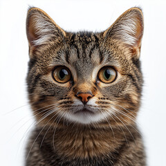 Fototapeta premium Portrait of a Cat Isolated on White Background