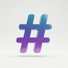 Obraz premium Futuristic 3D Hashtag: Symbol.