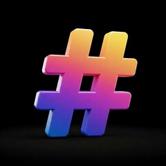 Obraz premium Futuristic 3D Hashtag: Symbol.