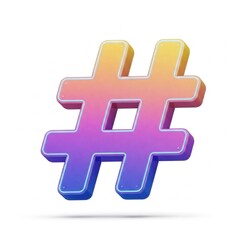 Fototapeta premium Futuristic 3D Hashtag: Symbol.