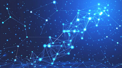 Fototapeta premium Abstract Blue Digital Network Connection Background